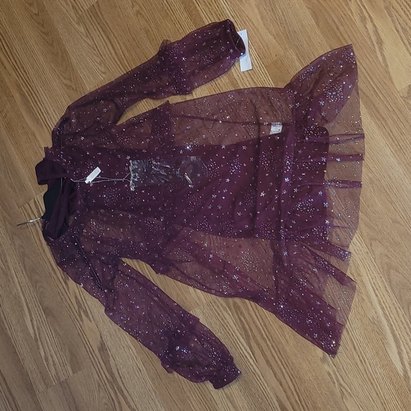 New Knitworks Burgundy 2 piece dress set size 14 - Picture 5 of 12